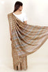 Tussar Silk Saree In Floral Block Print